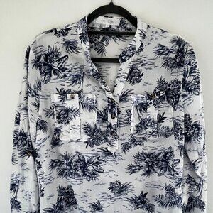 Eden & Olivia Blue Floral Blouse – Size M